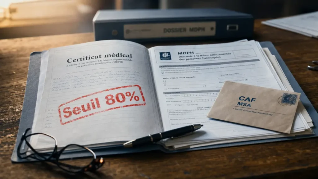AAH à partir de 80 % d’incapacité : durée, droits et dossier à préparer