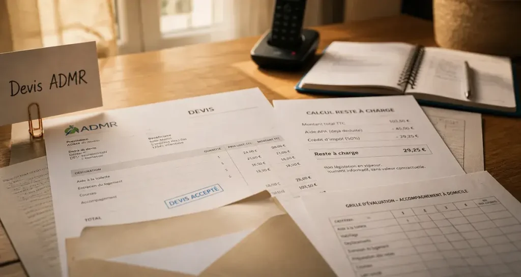 Tarif horaire ADMR : comment calculer votre reste à charge réel après aides ?