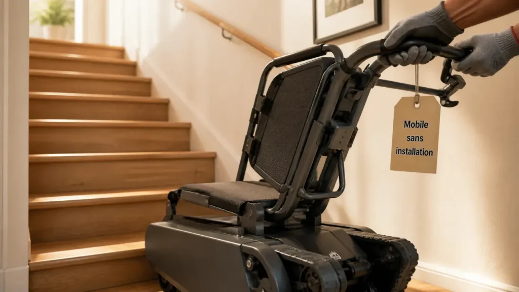 Roues, chenilles ou rampe portable : quel monte-escalier mobile sans installation choisir ?