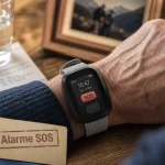Montre alarme senior avec alerte SOS et GPS au poignet