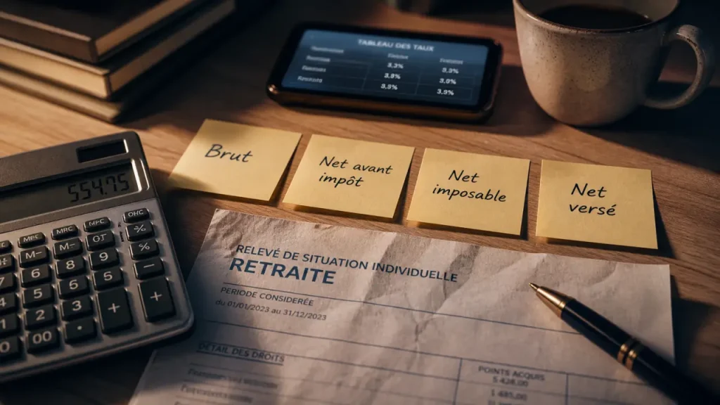 Retraite net et brut : comprendre le taux de 9,1 % et le montant réellement versé