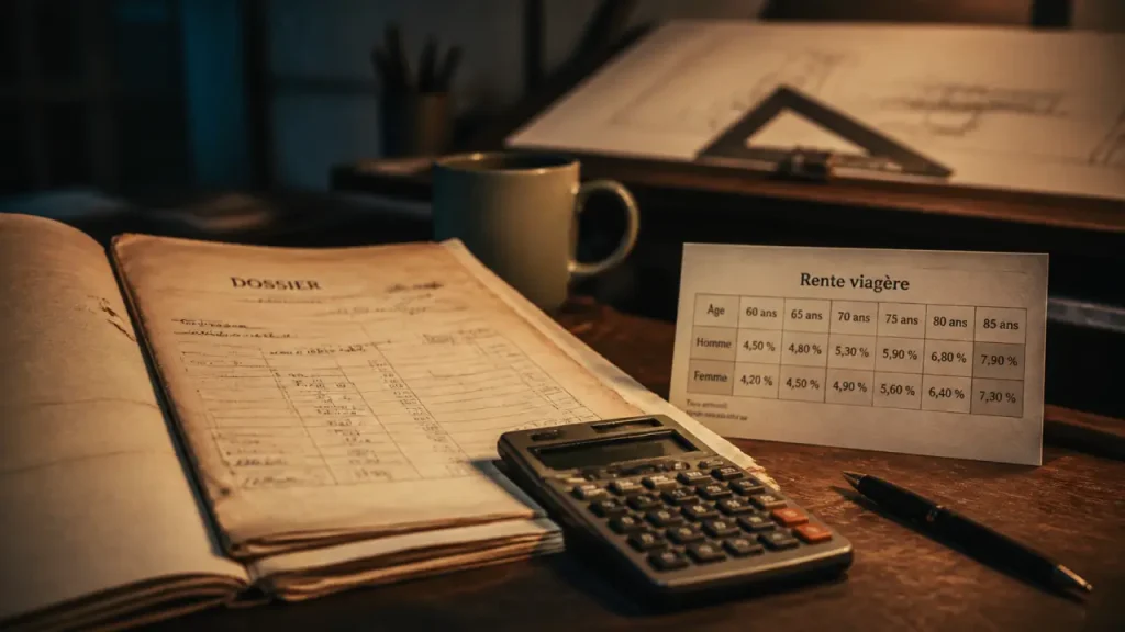 Tableau de calcul rente viagère : convertir un capital selon l’âge, le bouquet et la fiscalité