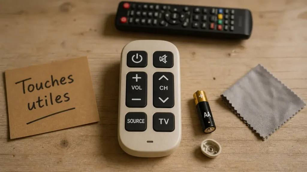 Télécommande pour personne âgée : grosses touches, lisibilité et programmation simple