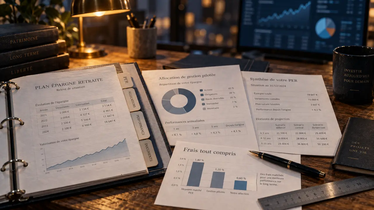 Meilleur PER gestion pilotée : frais, supports et horizon