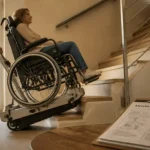 Monte escaliers mobiles sans installation en couloir, fauteuil sécurisé