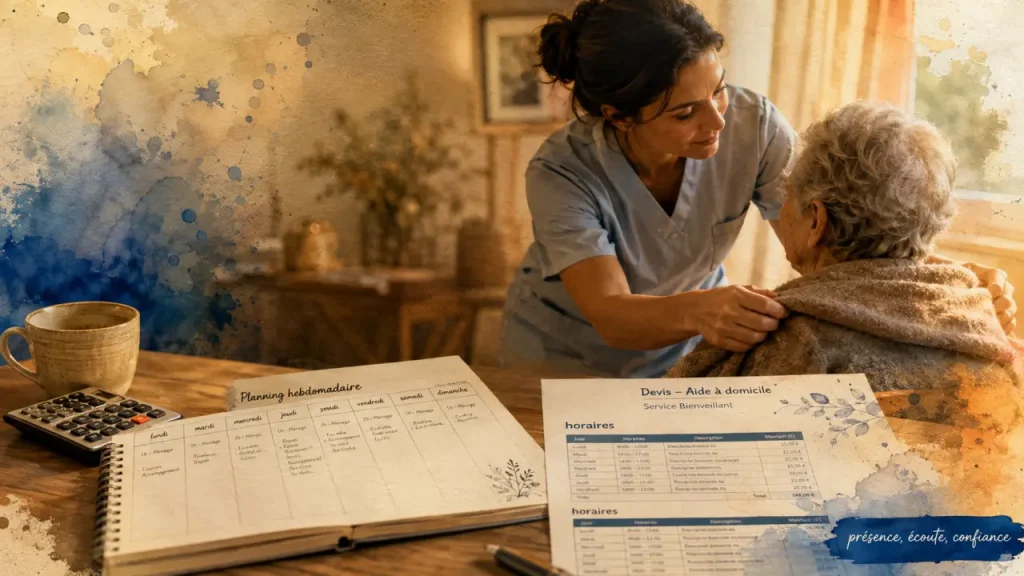 Tarif aide à domicile Alzheimer : heures utiles, reste à charge et pièges à éviter